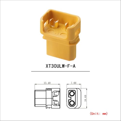 ELFCULB 10PCS Amass XT30ULW-A Female Connectors for FPV Drones - color: 10pcs XT30ULW-A Female