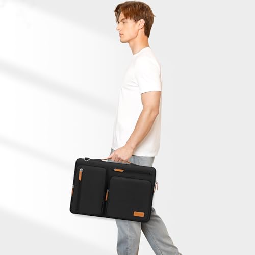 MOSISO 360 Protective Laptop Shoulder Bag, 15-16 inch Computer Bags - color: Black, size: 16 inch