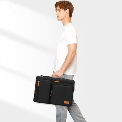 MOSISO 360 Protective Laptop Shoulder Bag, 15-16 inch Computer Bags - color: Black, size: 16 inch