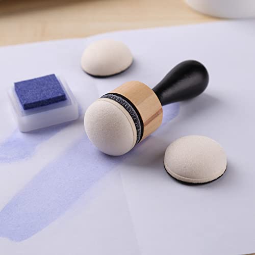 Mini Ink Blending Brushes Tools 2 Handle with 42 Refills Replacement Round Foams and 20 Plastic Storage Cases Stackable Jars Set for Scrapbooking Painting Art Supplies Tool Craft Cardmaking Drawing - color: 2 Handle+42 Domed Foam+20 Stackable Jars