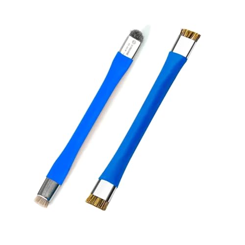 2Pcs Double Head ESD Safe Brush, Anti-Static Phone Motherboard PCB Cleaning Brush for Mobile Phone PC Repair Electronic Components Circuit Board IC Clean Remove Glue Tools,Blue