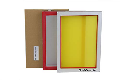 GoldUpUSAInc Aluminum Screen Printing Screens, Size 9 x 14 Inch Pre-stretched Silk Screen Frame (110 White Mesh)