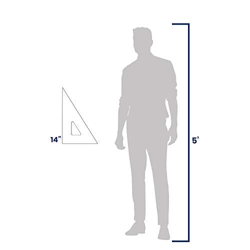 Pacific Arc Drafting Triangle, 14-inch, 30/60/90 Degrees, Clear Acrylic - color: Clear, size: 14-in, 30/60/90 degrees