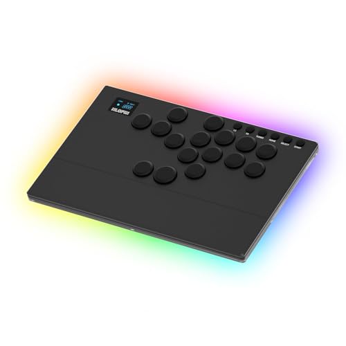 NLOFIN Leverless Arcade Stick 16Keys All-Button Leverless Controller(Black) - color: Black