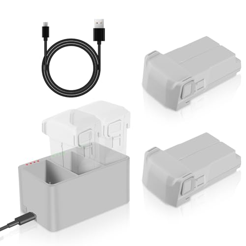 Mini 3 Intelligent Flight Battery 2 Packs Mini 3 pro Series Battery Plus 3850mAh(51 Mins Max Flight Time) and 3 Slots Two-Way Charger Hub