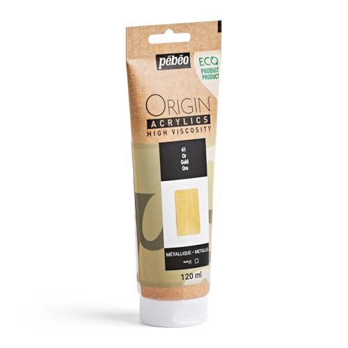 PEBEO Origin Acrylics 120ml Acrylic Paint, Gold - color: Gold