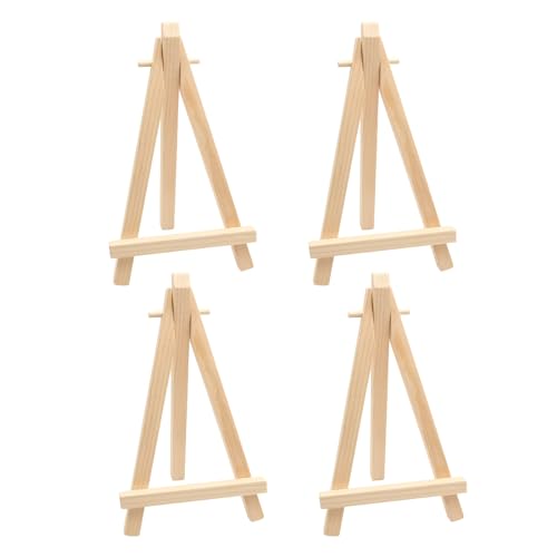 4 PCS Mini Wood Display Easels, Small Wooden Easel Stands
