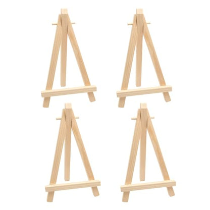 4 PCS Mini Wood Display Easels, Small Wooden Easel Stands