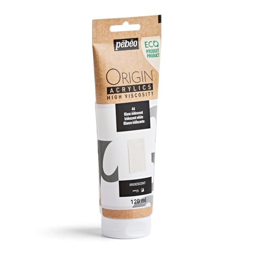 PEBEO Origin Acrylics 120ml Acrylic Paint, Iridescent White - color: Iridescent White