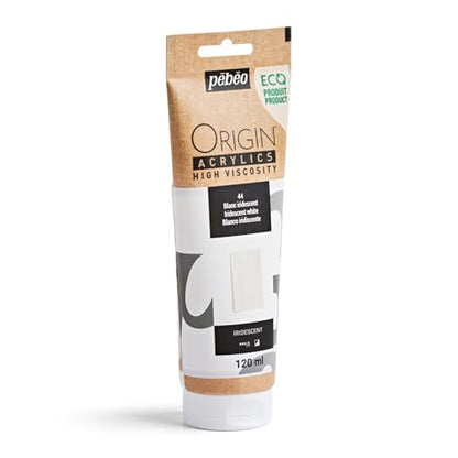 PEBEO Origin Acrylics 120ml Acrylic Paint, Iridescent White - color: Iridescent White