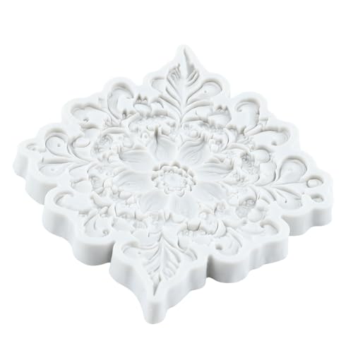 Baroque Relief Flower Polymer Clay Mold Flower Lace Silicone Molds - color: Style B