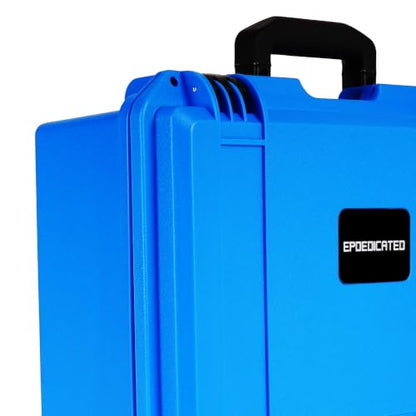 Waterproof Camera Hard Case, Shockproof & Dustproof with Custom Foam, Lockable Box for Drone, DSLR, Laptop, Tools 16.14"x13.19"x6.89" Blue