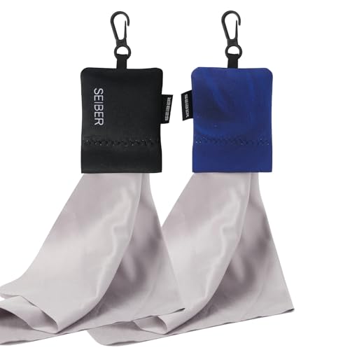 SEIBER Microfiber Eyeglass Cleaning Cloth,with Neoprene Pouch,2PCS, BK Blue - color: Bk Blue-(2pack)