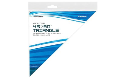 Pro Art Drafting Triangle 4" Finger Lift 45/90 Degree Clear - color: Clear, size: 4-inch, 45/90 Degrees