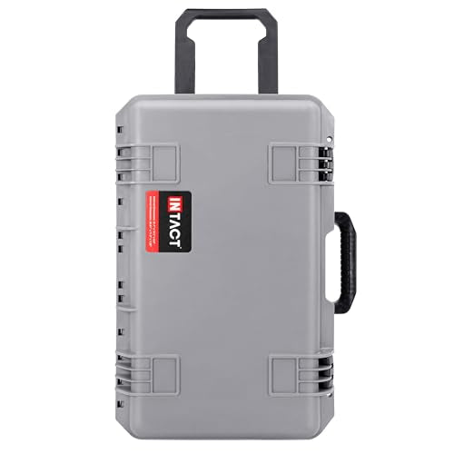 Eylar 22" Intact Premium Series Rolling Carry-On Hard Case with Wheels, IP67 Waterproof Crushproof, TSA Approved Travel Luggage, Customizable Pluck Foam for Cameras, Drones, Gear (Gray) - color: Gray