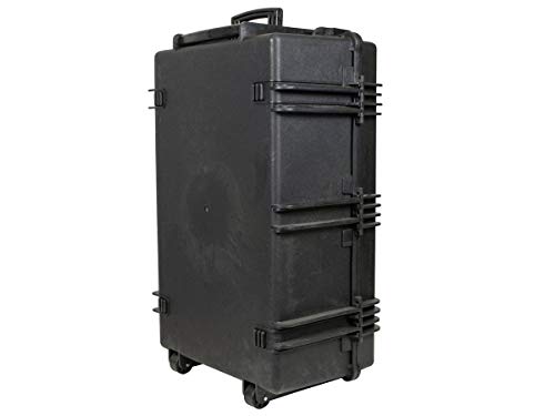 Monoprice Weatherproof Hard Case - 33 x 22 x 13 Inches, With Wheels and Customizable Foam, Shockproof, IP67, Ultraviolet And Impact Resistant Material, Black - Pure Outdoor Collection - color: Black, size: 111 Liter