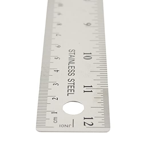 Westcott 10415 Stainless Metal Ruler with Non-Slip Cork Base, 12-Inch - color: Silver – 1 Pack