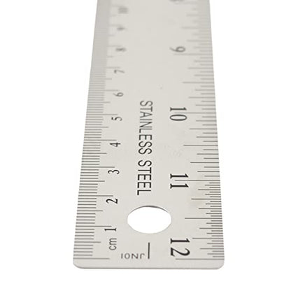 Westcott 10415 Stainless Metal Ruler with Non-Slip Cork Base, 12-Inch - color: Silver – 1 Pack