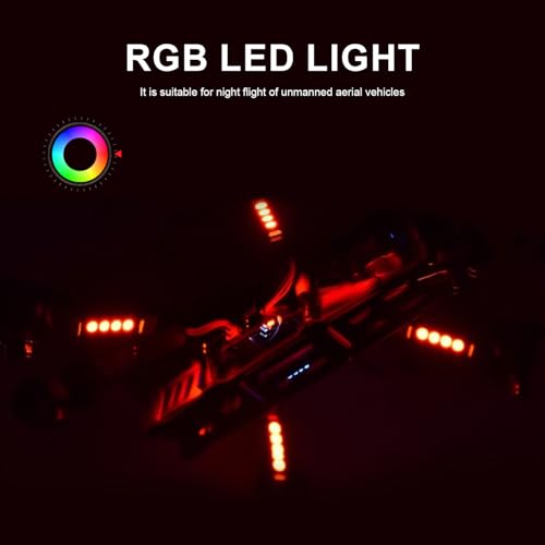 4Pcs WS2812 RGB LED Light Strips for Drones - 6 LEDs/Strip True WS2812 Chip, Programmable FPV Quadcopter Arm Lights with Strobe & Daisy Chain, 5V DC