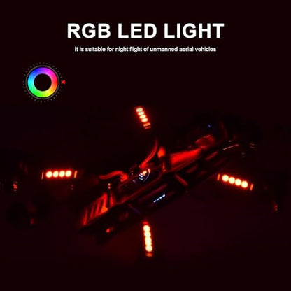 4Pcs WS2812 RGB LED Light Strips for Drones - 6 LEDs/Strip True WS2812 Chip, Programmable FPV Quadcopter Arm Lights with Strobe & Daisy Chain, 5V DC