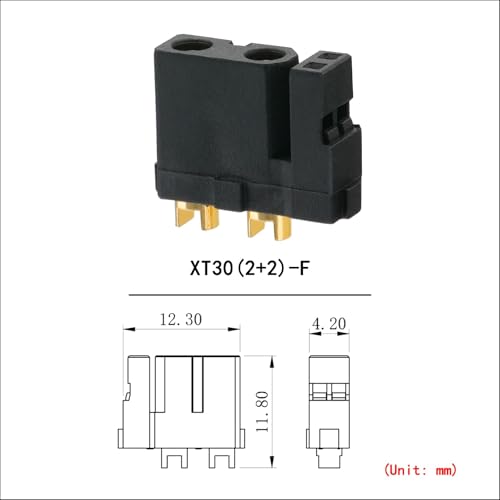 ELFCULB 10PCS Amass XT30(2+2) Female Connectors for RC Drones and Robotics - color: 10pcs XT30(2+2) Female