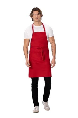 Chef Works Unisex Butcher Apron - color: Red