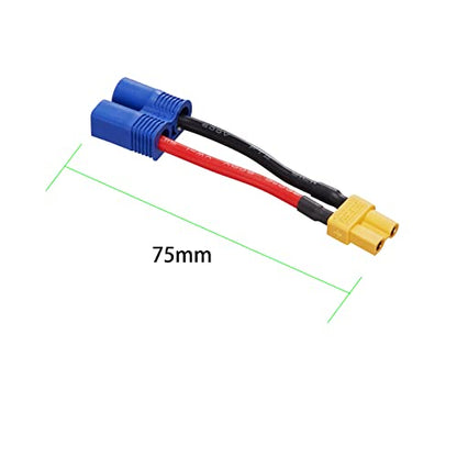 EC3 Male to XT30 Female Connector Adapter,XT30-EC3 Extension Cable - size: XT30 Female-EC3 Male