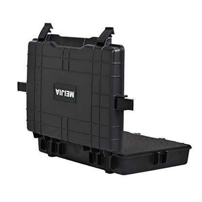 MEIJIA Waterproof Hard Camera Case,Hard Laptop Case,Hard Case with Customized Fit Foam Included, Elegant Black,Fit for computers,camera,lens(Black, 21.62"X17.25"X4.87") - size: 21.62" x 17.25" x 4.87"