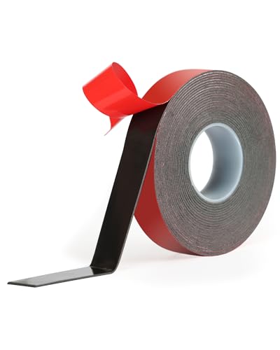 Double Sided Tape Heavy Duty, 1.1mm Thin VHB Double Sided Mounting Tape, 12.5mm x 3m Adhesive Tapes, Extra Strong Waterproof High Temperature Resistant for Car Home Office Decoration - size: 1.25cm*3m