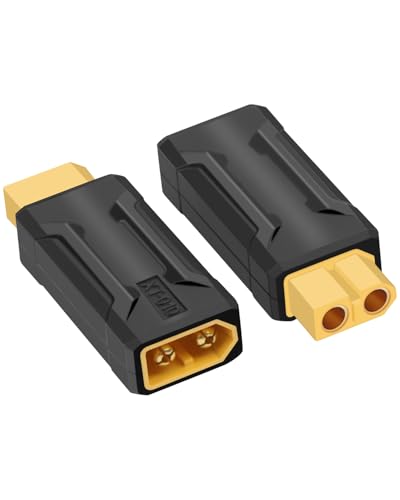 XT60 to XT60 Connector,XT60 Male to XT60 Female Coupler Wireless Adapter for RC Car,FPV Drone,LiPo Battery,Laptop Power Supplies, etc(2pack) - size: male to female