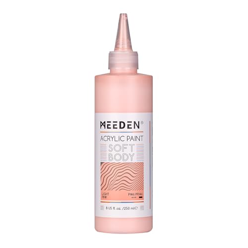 MEEDEN Soft Body Acrylic Paint: Light Pink Matte Finish 250ml/8.45oz - color: Light Pink