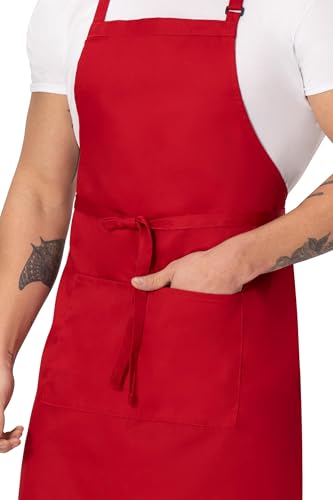 Chef Works Unisex Butcher Apron - color: Red