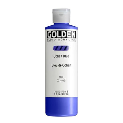 GOLDEN Fluid Acrylics, Cobalt Blue, 8 fl. oz. Bottle