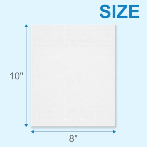 100Pack 8x10 Inch Premium Flat Canvas Panels for Acrylic and Oil Painting