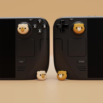PlayVital Thumb Grip Caps for Steam Deck LCD, Silicone Thumbsticks Grips Joystick Caps for Steam Deck OLED - Cozy Bear - color: Cozy Bear