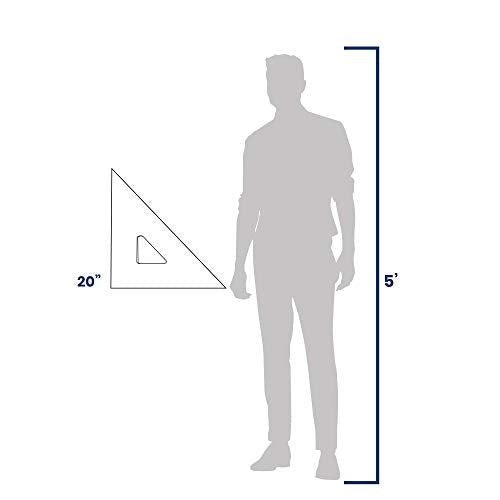 Pacific Arc Drafting Triangle, 20-inch, 45/90 Degrees, Clear Acrylic - color: Clear, size: 20-in, 45/90 degrees