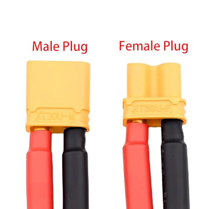 5Pairs 100mm Amass XT30 Plug Male and Female Connectors with 14AWG Silicon Wire for RC Lipo Battery Cable FPV Racing Drone Car Boat - style: XT30 Plug Connector