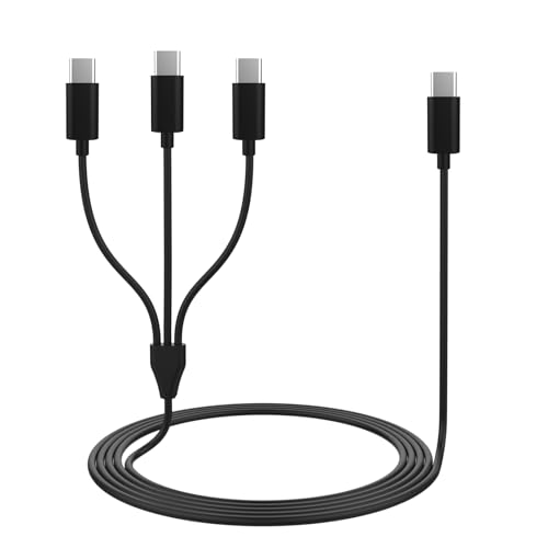 3-in-1 USB C to C Charging Charger Cable Cord Compatible with Rode Wireless Go 2/ II Microphone, DJI Mini 4 Pro/ 4K / 3 Pro/ 3, Mavic 3, Air 2S, Avata Drone and Remote Controller Batteries, 3.3FT