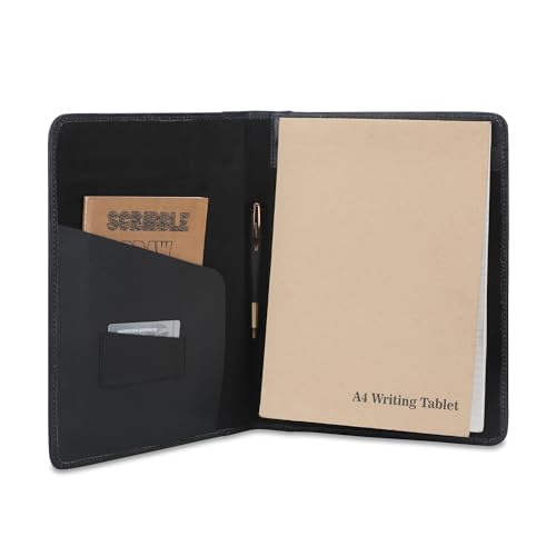 Heavy Duty Buffalo Leather Legal Pad Portfolio Organizer - Black - color: Black