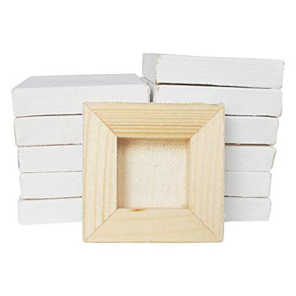 LWR CRAFTS Mini Stretched Canvas 2" X 2" Pack of 12 - size: 2"x2"x12