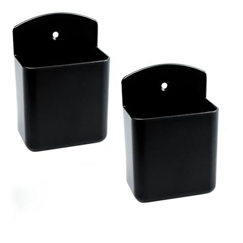Septe 2Pcs Remote Control Holders Wall Mount, Self Adhesive TV Controller Holder, Wall Pen Holder Storage Box for Home Office (Black) - color: Black,2pcs