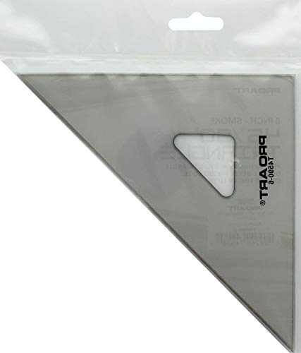 Pro Art 6-Inch 45/90-Degree Triangle, Smoke - color: Smoke, size: 6-inch, 45/90 Degrees