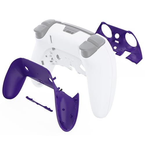 eXtremeRate Top Bottom Decorative Trim Shell Compatible with ps5 Edge Controller DIY Replacement Front Back Clip Shell, Custom Purple Plates Cover Compatible with ps5 Edge Controller - color: Purple