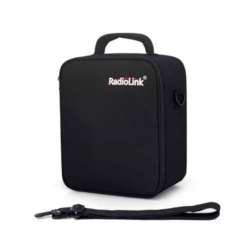 Radiolink EVA Carrying Case with Shoulder Strap and RC8X Form Interior, Portable Water Splashproof Dust-proof Bag RC8X/AT10II/RC6GS/RC4GS/T8FB/T12D/T16D RC Radio Transmitter, Black