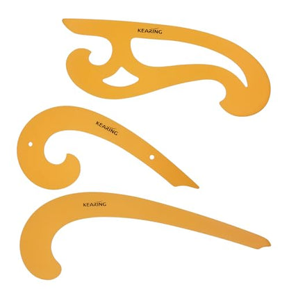 KEARING 3Pcs French Curve Ruler Set - Flexible Plastic Sewing Template - style: 1301S