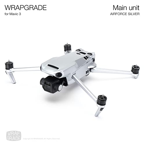 WRAPGRADE Full Skin Stickers for DJI Mavic 3 / Mavic 3 Classic (Airforce Silver) - color: Airforce Silver