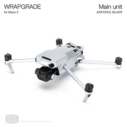 WRAPGRADE Full Skin Stickers for DJI Mavic 3 / Mavic 3 Classic (Airforce Silver) - color: Airforce Silver