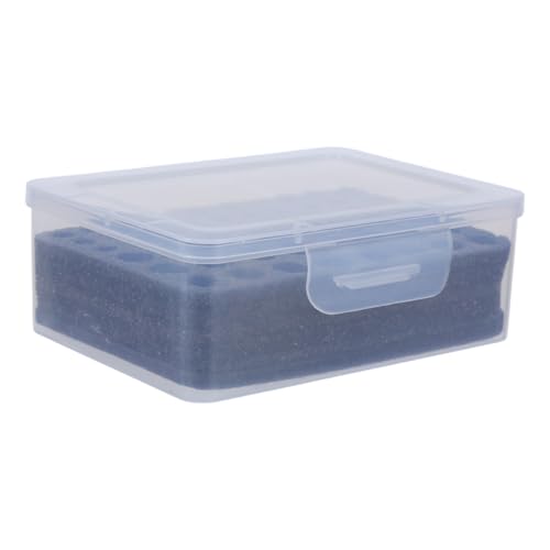 SOIMISS Battery Organizer Box for Aa AAA Batteries Transparent Dustproof Battery Storage Container with Sponge Inserts Multi-Compartment Holder Case for Remote Controls Flashlights Home Office Travel