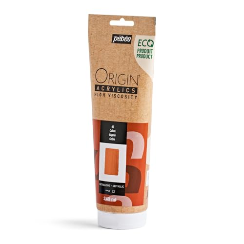 PEBEO Origin 240ml Metallic Acrylic Paint, Copper - color: Copper