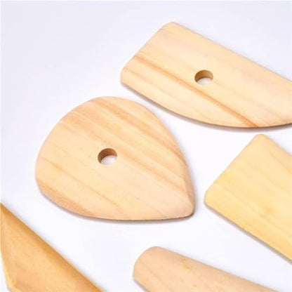 5 Pcs Pottery Clay Sculpting Tools Set,Wooden Pottery Clay Ribs Ceramic Potter Rib Ceramic Clay Sculpting Scrapers Tools Pottery Shaping Trimming Tools Ceramic Pottery Tools